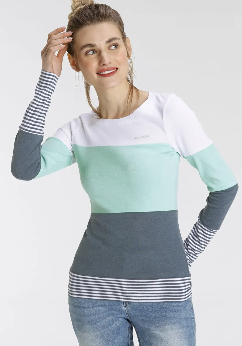 KangaROOS с длинным рукавом, цветные полоски – НОВЫЕ ЦВЕТА, цвет Weiß-Hellblau-Rauchblau
KangaROOS с длинным рукавом, цветные полоски – НОВЫЕ ЦВЕТА, цвет Weiß-Hellblau-Rauchblau