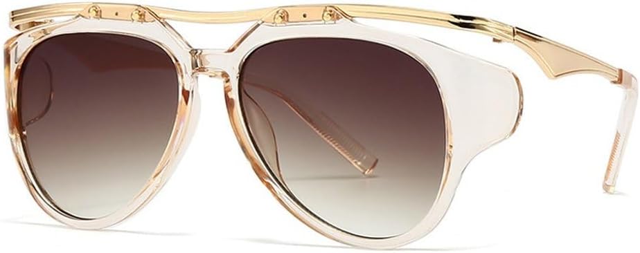 Модные женские солнцезащитные очки-пилот с двойной перемычкой, ретро-градиентные солнцезащитные очки с защитой от УФ-излучения UV400, модные и уникальные мужские солнцезащитные очки SKFGNX, Champagne Tea
Модные женские солнцезащитные очки-пилот с двойной перемычкой, ретро-градиентные солнцезащитные очки с защитой от УФ-излучения UV400, модные и уникальные мужские солнцезащитные очки SKFGNX, Champagne Tea