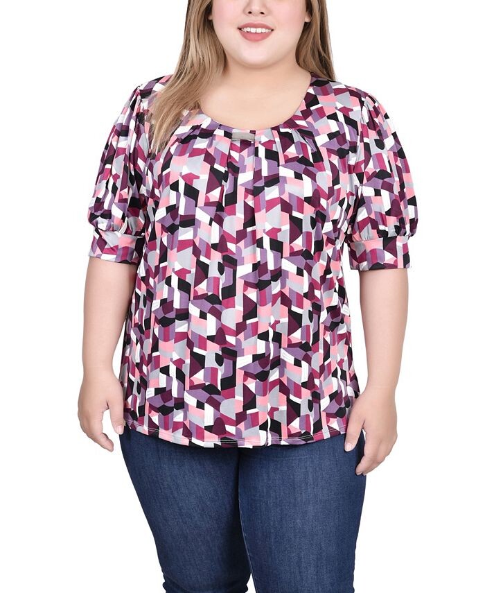 Топ больших размеров с короткими рукавами и объемными рукавами с фурнитурой NY Collection, цвет Pink Silver Abstract
Топ больших размеров с короткими рукавами и объемными рукавами с фурнитурой NY Collection, цвет Pink Silver Abstract
