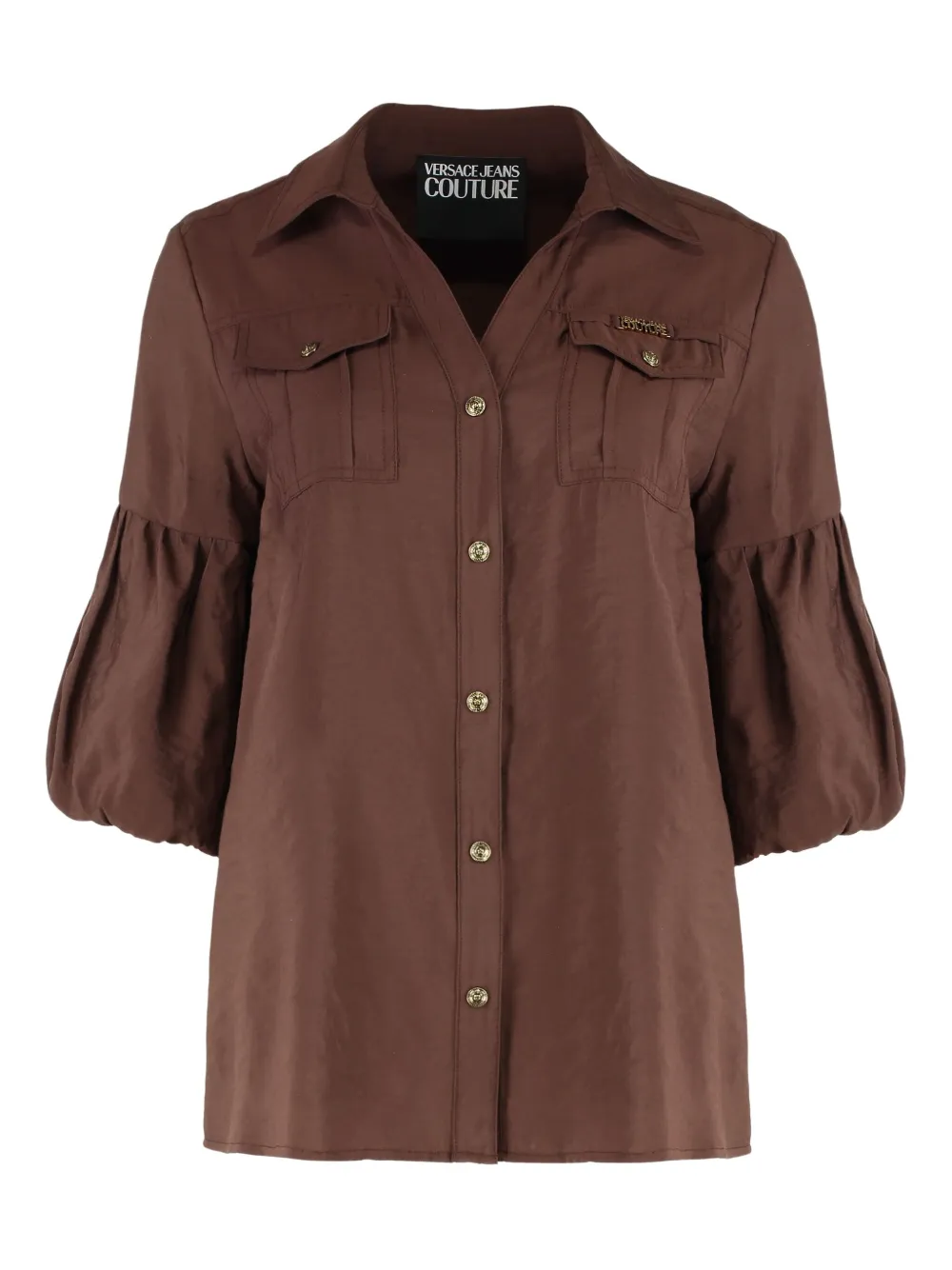Рубашка с объемными рукавами Versace Jeans Couture, коричневый
Рубашка с объемными рукавами Versace Jeans Couture, коричневый