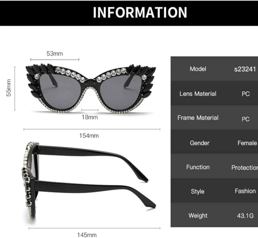 LVTFCO Стильные солнцезащитные очки «кошачий глаз» с крупными бриллиантами, каплевидной формы. Солнцезащитные очки «кошачий глаз» с бриллиантами, White Black
LVTFCO Стильные солнцезащитные очки «кошачий глаз» с крупными бриллиантами, каплевидной формы. Солнцезащитные очки «кошачий глаз» с бриллиантами, White Black