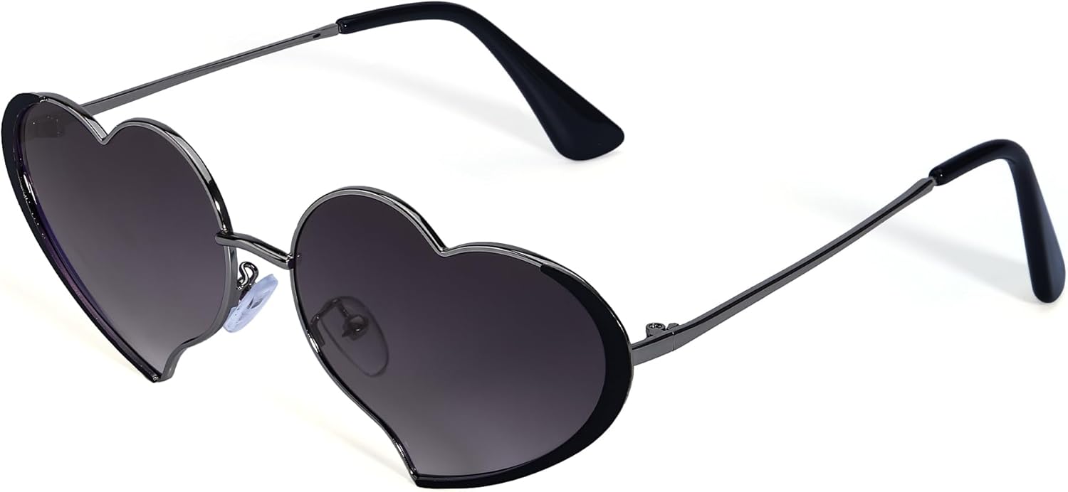 Солнцезащитные очки FancyPink для женщин в форме сердца — тонкая металлическая оправа, очаровательная форма сердца, идеально подходит для вечеринок, музыкальных мероприятий и отдыха на природе, A01-grey Frame Grey Lenses
Солнцезащитные очки FancyPink для женщин в форме сердца — тонкая металлическая оправа, очаровательная форма сердца, идеально подходит для вечеринок, музыкальных мероприятий и отдыха на природе, A01-grey Frame Grey Lenses