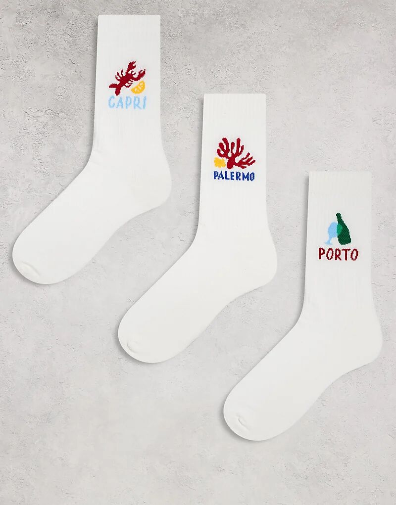 ASOS DESIGN 3 Пары носков с рисунком белого цвета
ASOS DESIGN 3 Пары носков с рисунком белого цвета