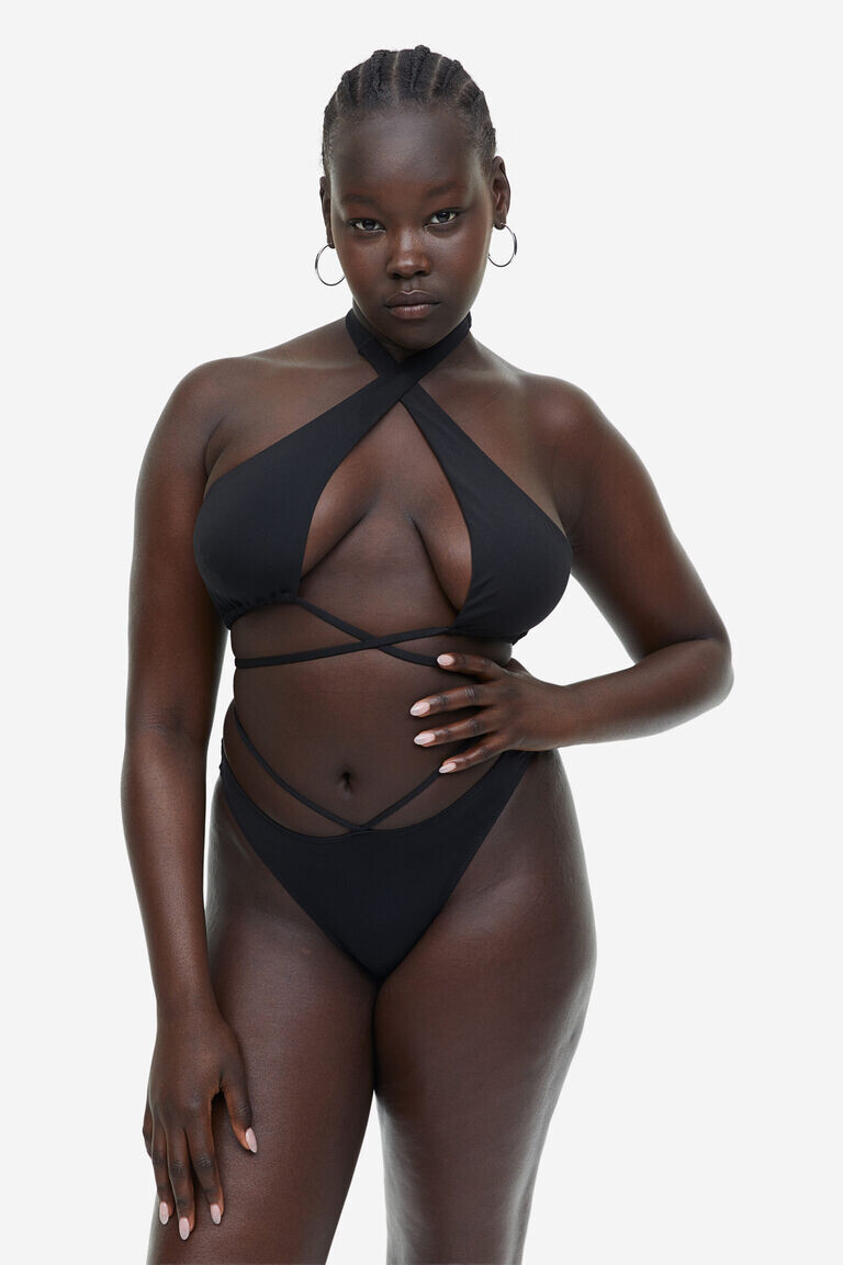 Лиф бикини с воротником халтер H&M, черный
Лиф бикини с воротником халтер H&M, черный