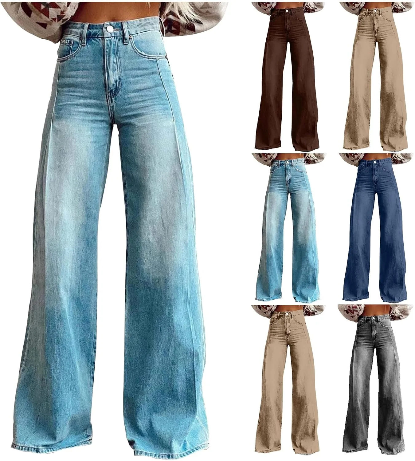 Женские джинсы Wide Leg Casual High Waist Straight Leg с карманами Baxtayel
Женские джинсы Wide Leg Casual High Waist Straight Leg с карманами Baxtayel