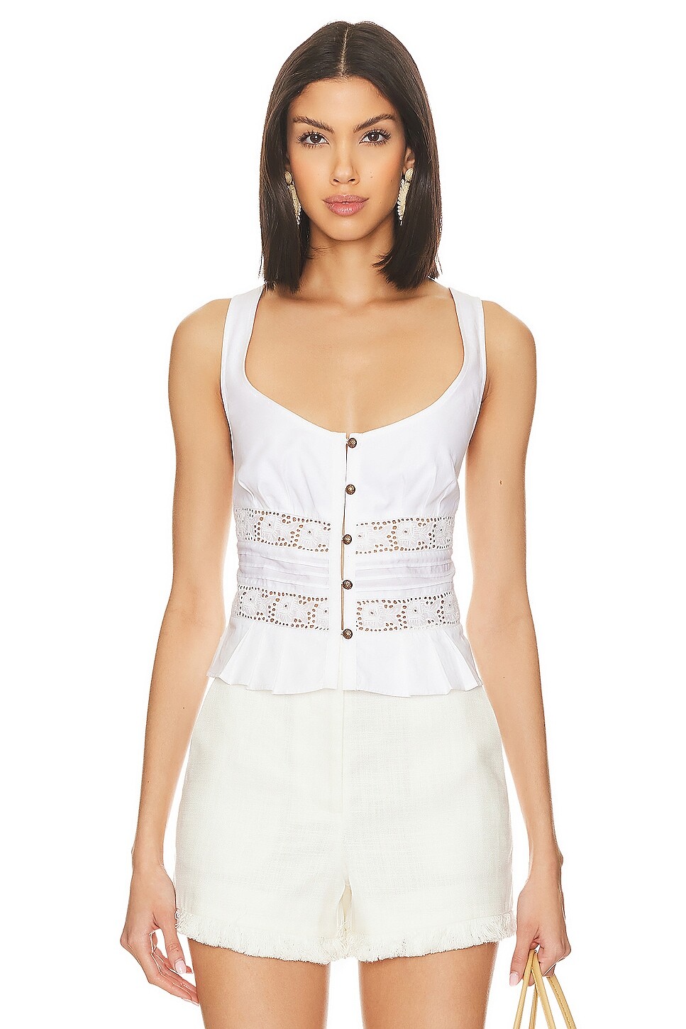 Кружевной топ kianna Free People, белый 
Кружевной топ kianna Free People, белый