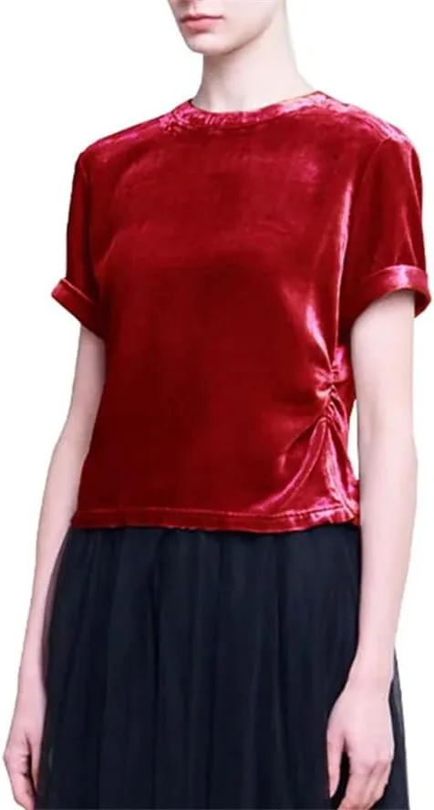 Женская футболка с коротким рукавом из шелкового велюра
Женская футболка с коротким рукавом из шелкового велюра