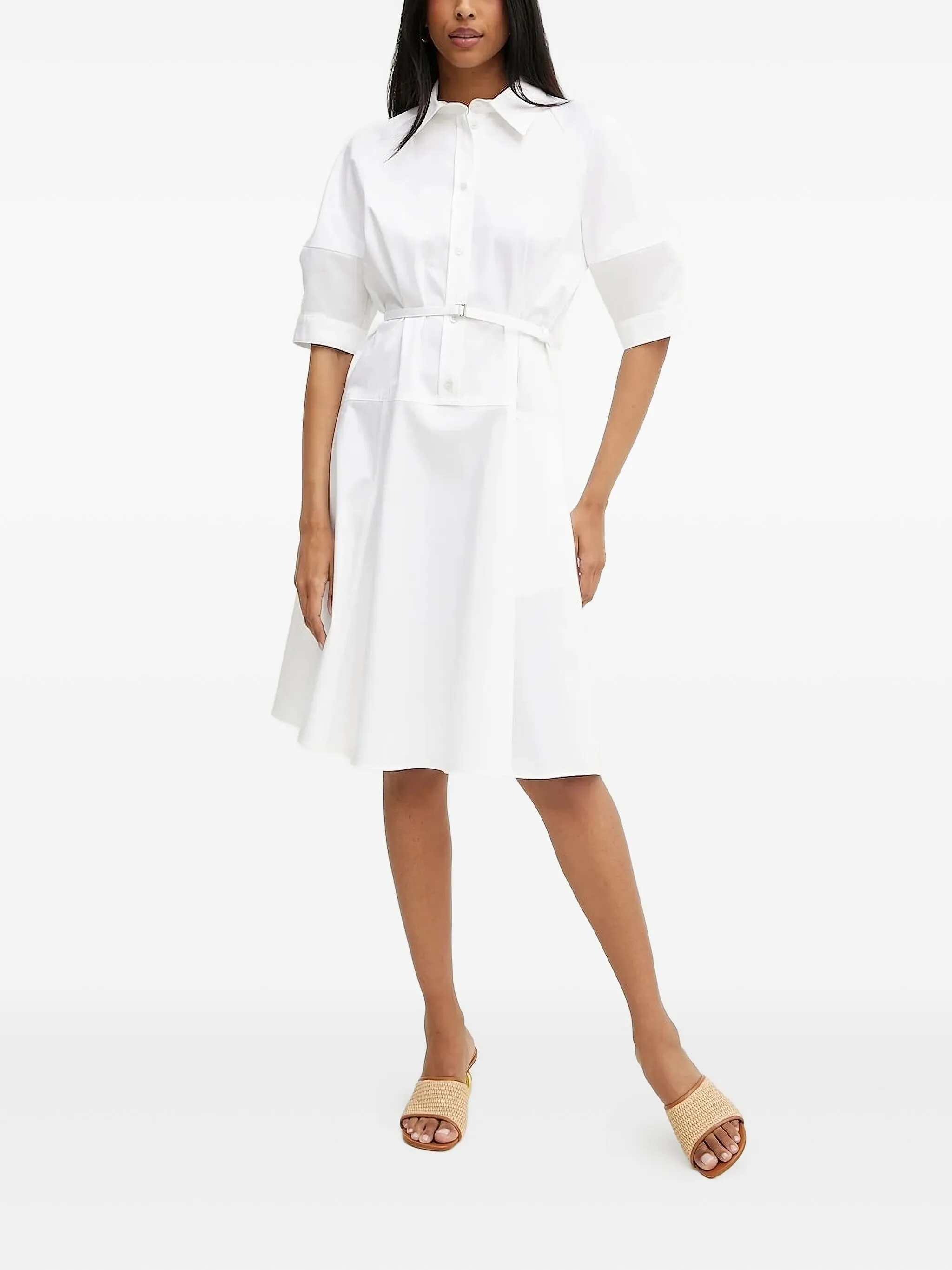 Платье-рубашка миди с поясом Boss, белый
Платье-рубашка миди с поясом Boss, белый