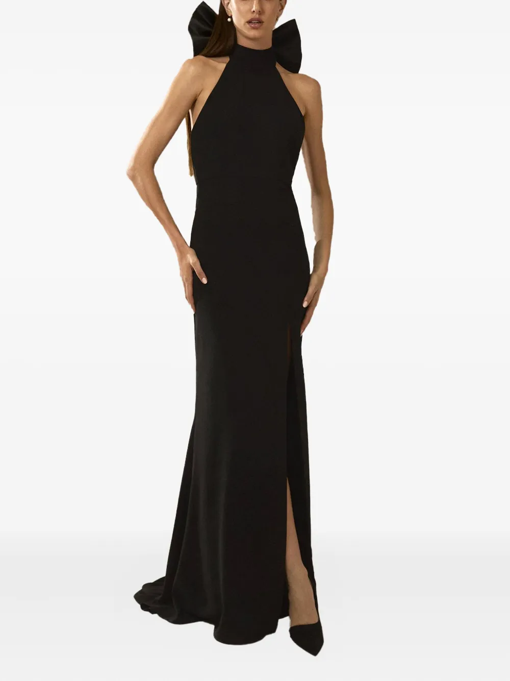 Платье с бантом и халтернеем Nicole Miller, черный
Платье с бантом и халтернеем Nicole Miller, черный