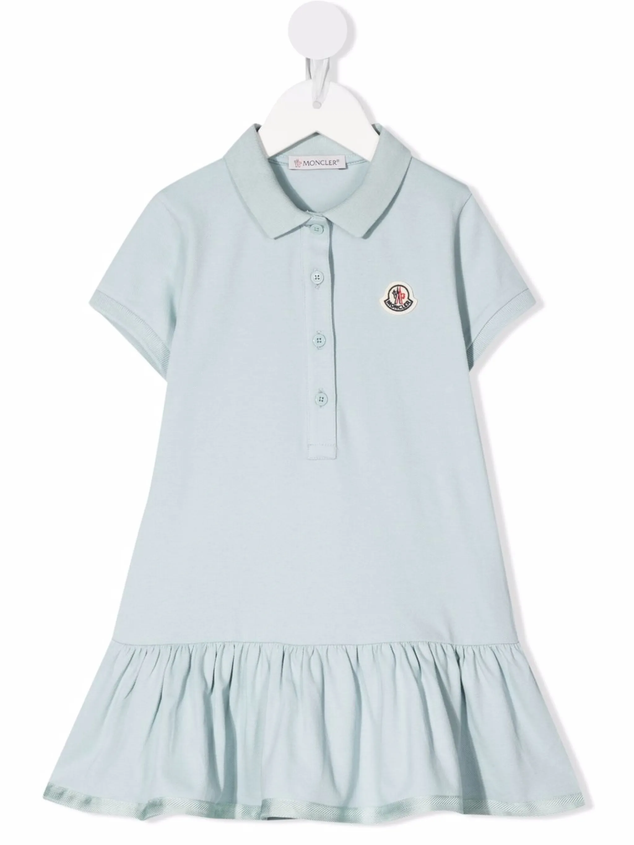 Платье с воротником поло и оборками Moncler Enfant, синий
Платье с воротником поло и оборками Moncler Enfant, синий