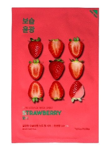 Тканевая маска с клубникой Holika Holika, Pure Essence 
Тканевая маска с клубникой Holika Holika, Pure Essence