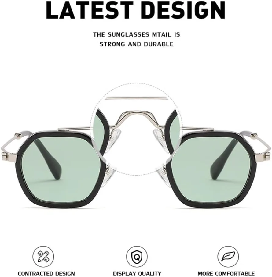 Ретро-многоугольные маленькие мужские солнцезащитные очки с металлическим двойным панк-эффектом, женские солнцезащитные очки UV400 LANGSER, Black Champagne
Ретро-многоугольные маленькие мужские солнцезащитные очки с металлическим двойным панк-эффектом, женские солнцезащитные очки UV400 LANGSER, Black Champagne