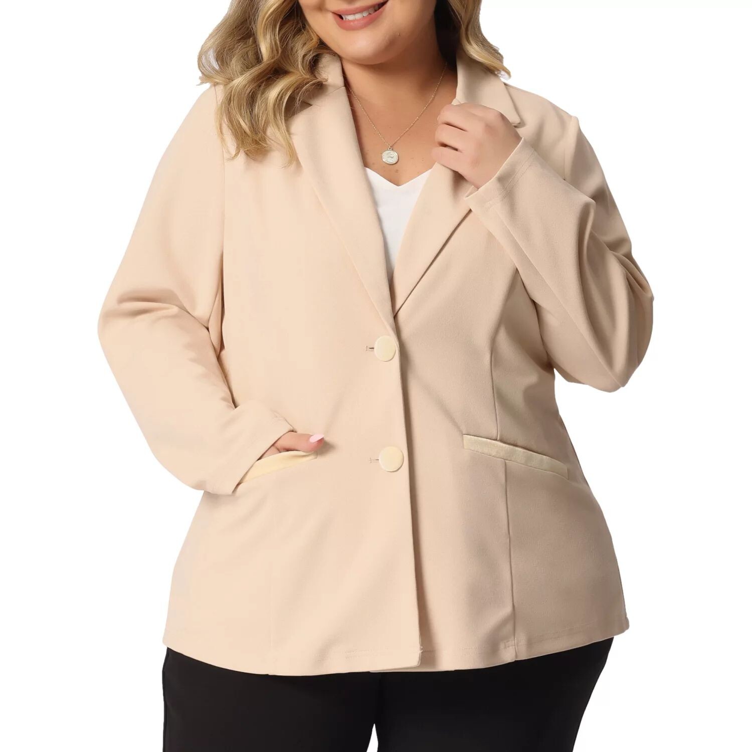 Женский осенний офисный пиджак больших размеров с зубчатыми лацканами и пуговицами для офиса Agnes Orinda, черный
Женский осенний офисный пиджак больших размеров с зубчатыми лацканами и пуговицами для офиса Agnes Orinda, черный