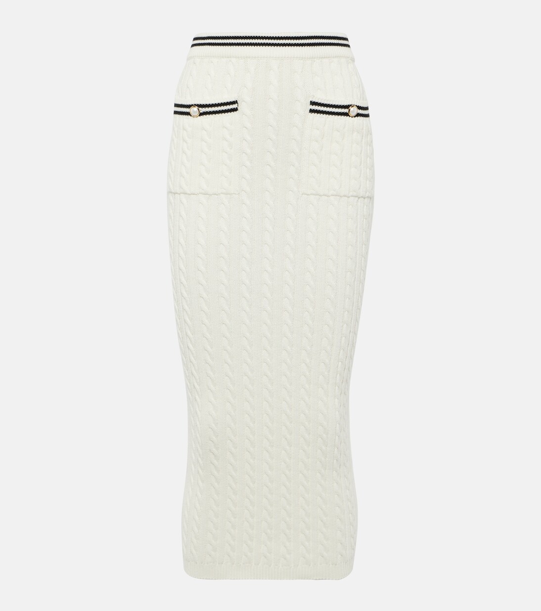 Полосатая юбка миди из хлопка косой вязки Alessandra Rich, белый
Полосатая юбка миди из хлопка косой вязки Alessandra Rich, белый