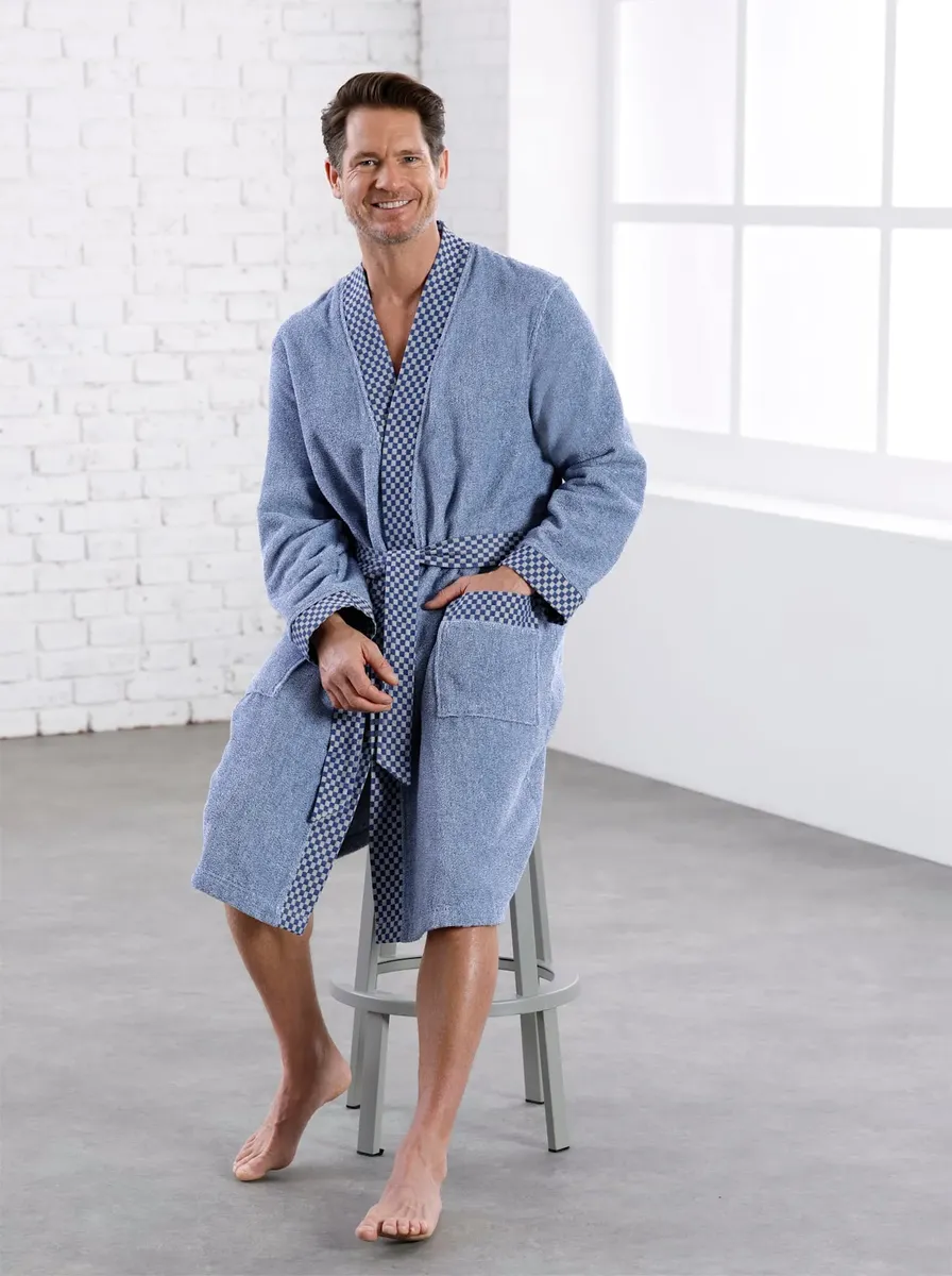 Feel Good, мужской халат, цвет Jeansblau-Ecru-Meliert
Feel Good, мужской халат, цвет Jeansblau-Ecru-Meliert