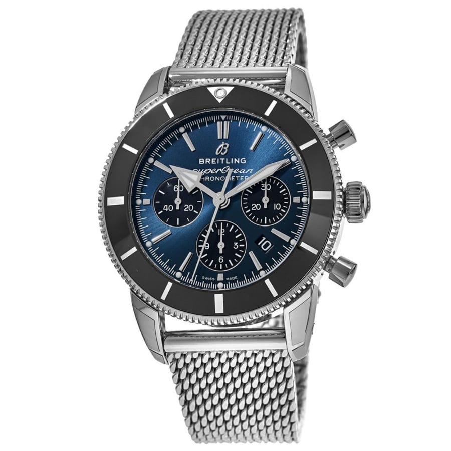 Мужские часы Breitling Superocean Heritage B01 Chronograph 44 с синим циферблатом и стальным сетчатым ремешком AB0162121C1A1
Мужские часы Breitling Superocean Heritage B01 Chronograph 44 с синим циферблатом и стальным сетчатым ремешком AB0162121C1A1