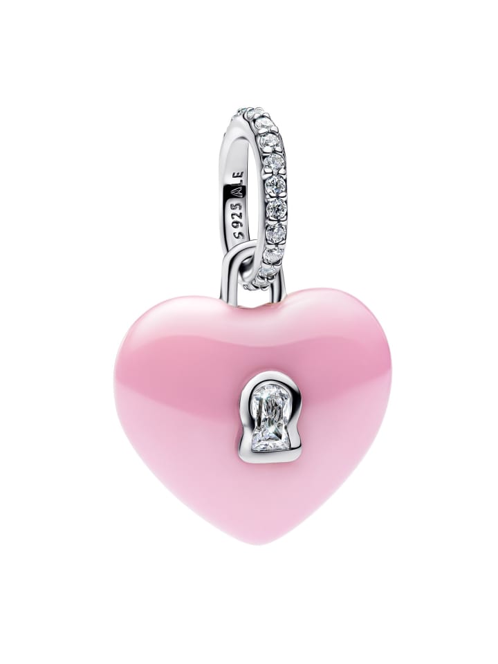 Pandora Серебряный кулон-шарм, розовый керамический замок в форме сердца
Pandora Серебряный кулон-шарм, розовый керамический замок в форме сердца