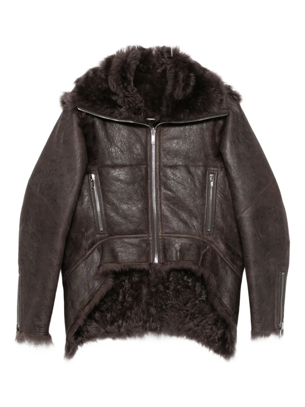 Куртка из овчины с застежкой-молнией спереди Rick Owens, серый
Куртка из овчины с застежкой-молнией спереди Rick Owens, серый
