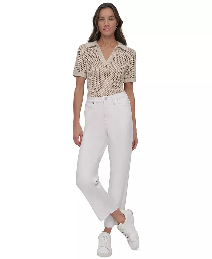 Женские джинсы с высокой посадкой, классические прямые, с необработанным краем DKNY Jeans, белый
Женские джинсы с высокой посадкой, классические прямые, с необработанным краем DKNY Jeans, белый