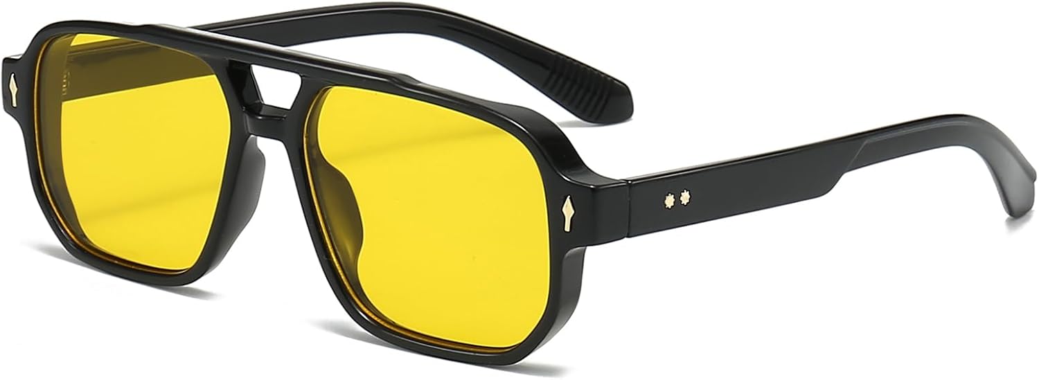 Ретро квадратные солнцезащитные очки-авиаторы для женщин и мужчин, модные прямоугольные солнцезащитные очки в стиле 70-х, классические винтажные очки SUNGAFAS, Black/Yellow
Ретро квадратные солнцезащитные очки-авиаторы для женщин и мужчин, модные прямоугольные солнцезащитные очки в стиле 70-х, классические винтажные очки SUNGAFAS, Black/Yellow