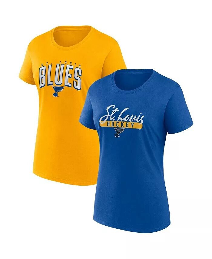 Женский комплект из двух футболок для фанатов синего и золотого цвета St. Louis Blues Fanatics
Женский комплект из двух футболок для фанатов синего и золотого цвета St. Louis Blues Fanatics