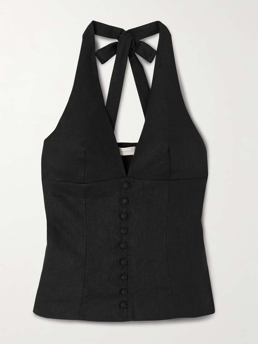 Льняной топ Marie с халтернеем Faithfull, черный
Льняной топ Marie с халтернеем Faithfull, черный