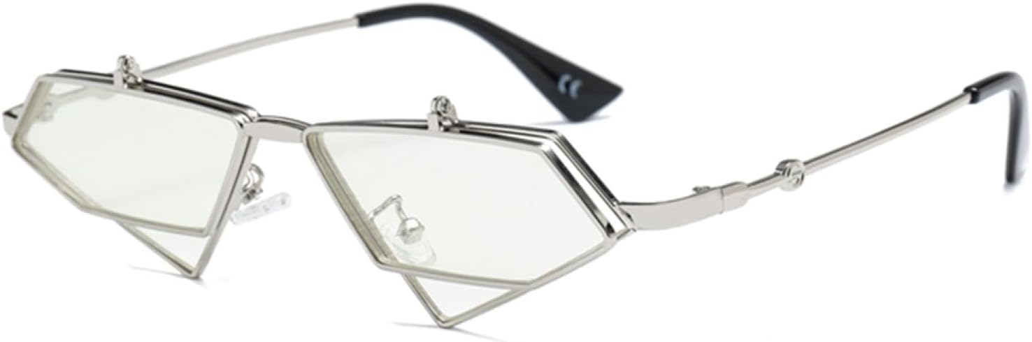 Винтажные панк-солнцезащитные очки треугольной формы для женщин и мужчин, металлическая оправа, черные с красным откидным чехлом, ретро-стиль VFDHN, Silver Frame Clear
Винтажные панк-солнцезащитные очки треугольной формы для женщин и мужчин, металлическая оправа, черные с красным откидным чехлом, ретро-стиль VFDHN, Silver Frame Clear