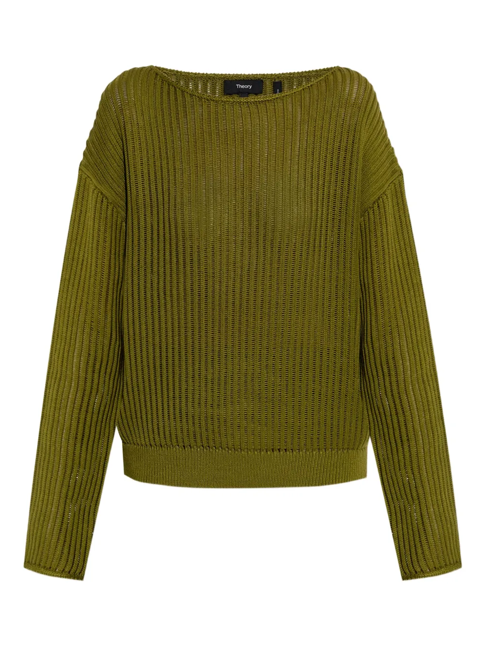 Свитер из хлопка пима в рубчик Theory, зеленый
Свитер из хлопка пима в рубчик Theory, зеленый