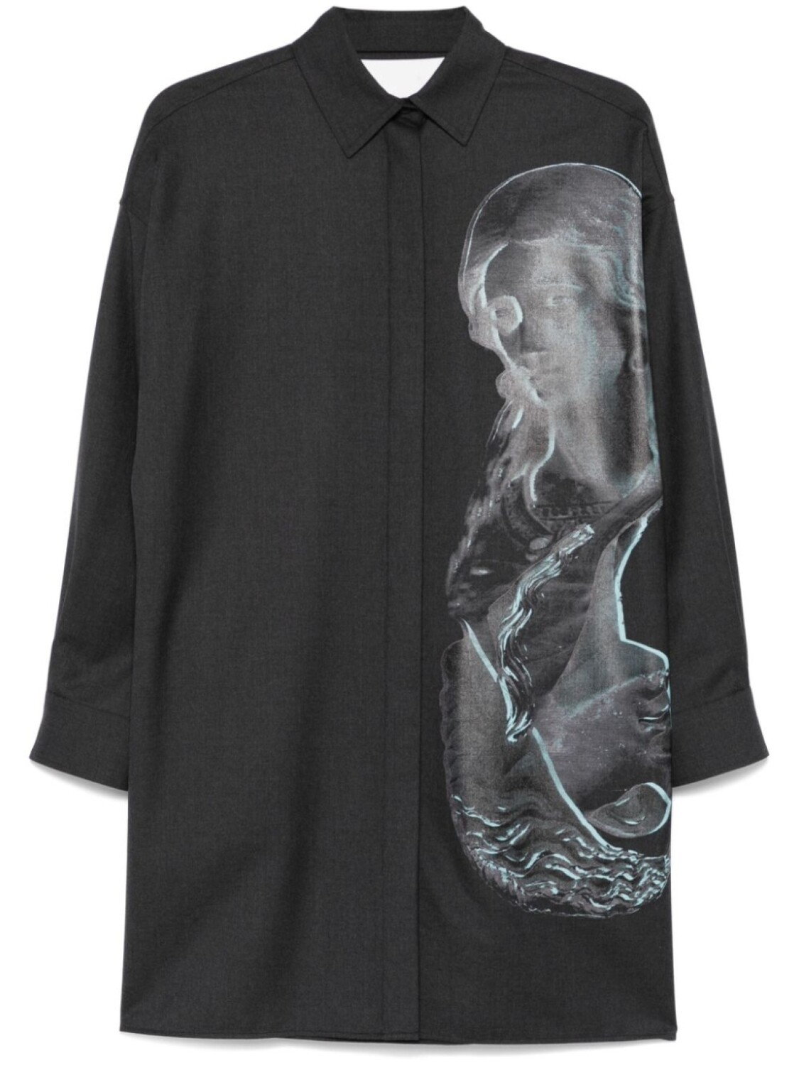 Платье-рубашка с принтом FENDI, серый
Платье-рубашка с принтом FENDI, серый