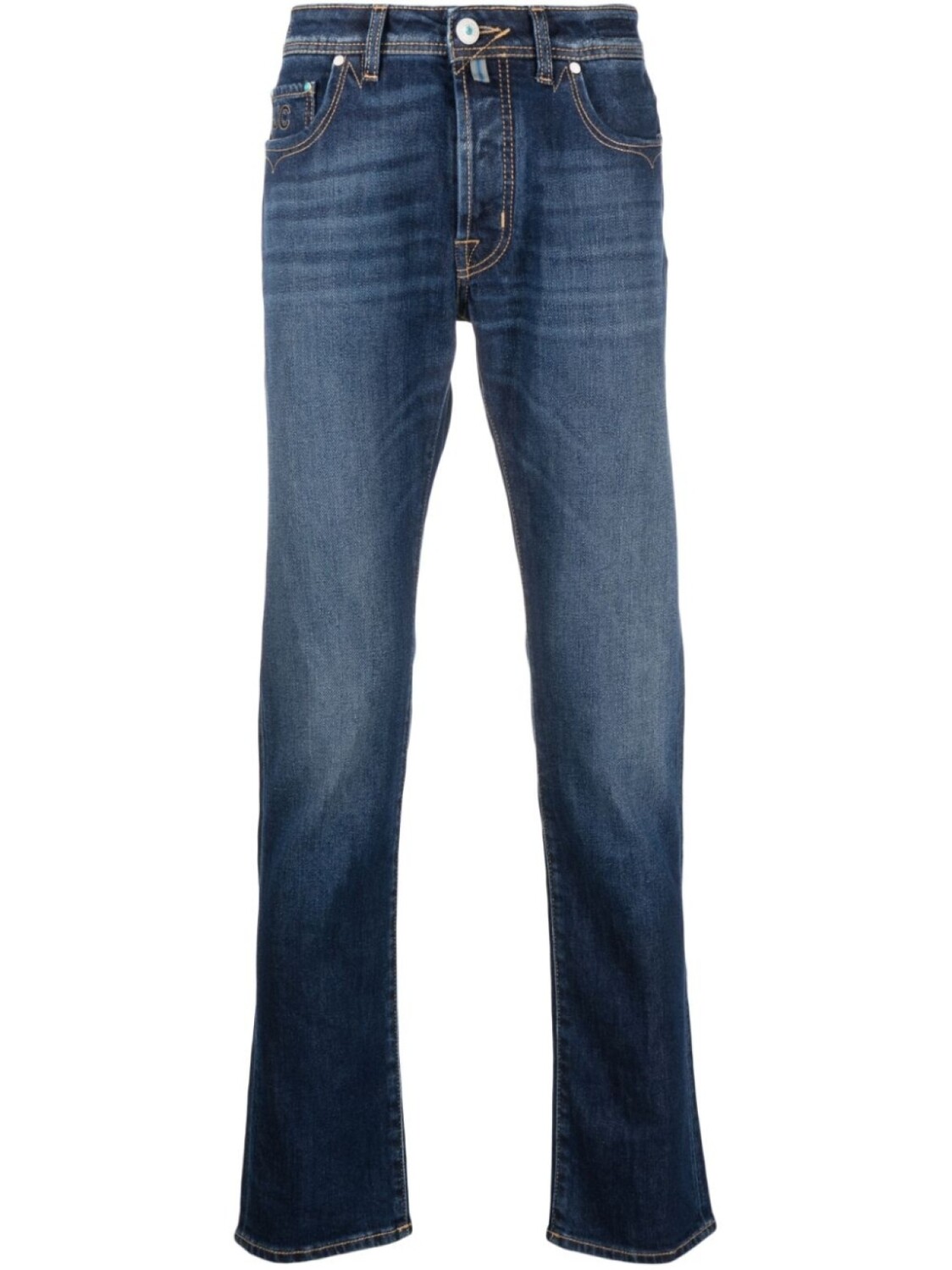 Jacob Cohën джинсы узкого кроя с вышитым логотипом, синий 
Jacob Cohën джинсы узкого кроя с вышитым логотипом, синий