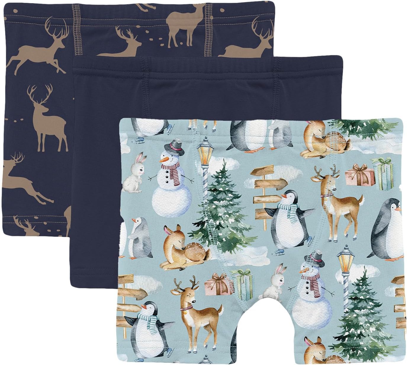 Комплект из 3 трусов-боксеров с принтом Kickee Pants Kids, Peacoat Elk/Peacoat/Spring Sky Winter Woodland
Комплект из 3 трусов-боксеров с принтом Kickee Pants Kids, Peacoat Elk/Peacoat/Spring Sky Winter Woodland