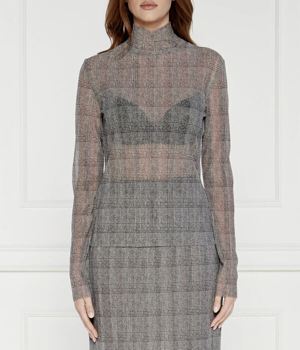 Блузка женская Boss полупрозрачная в клетку, серый
Блузка женская Boss полупрозрачная в клетку, серый