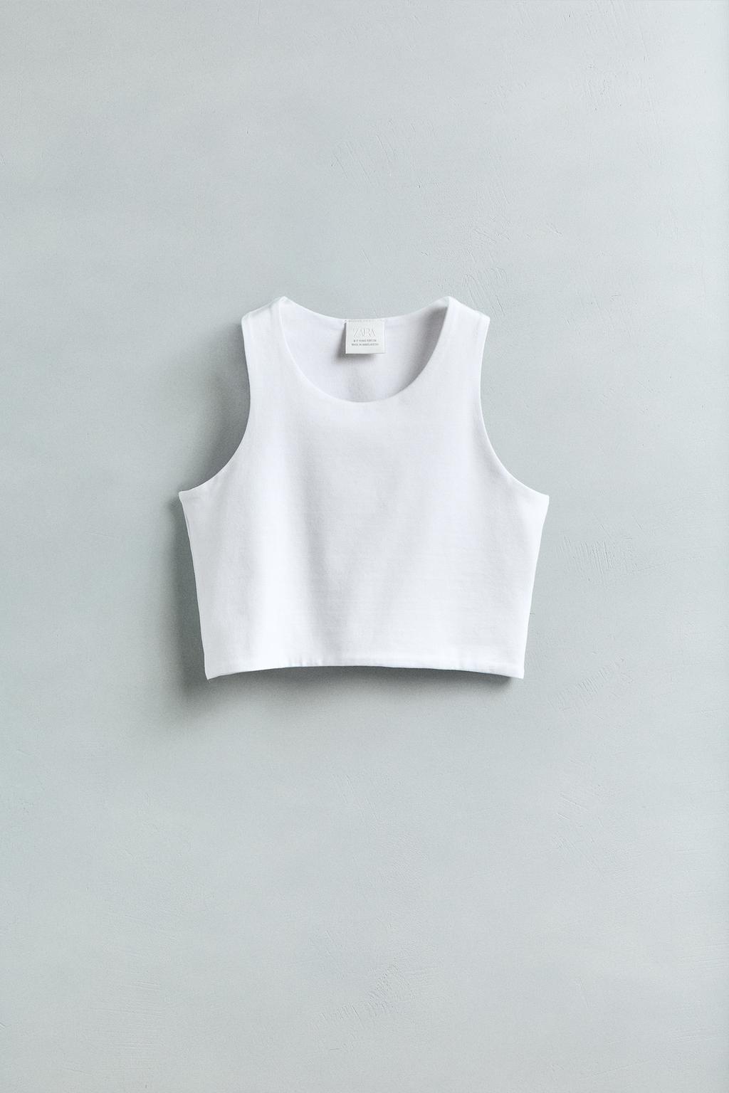 Укороченный топ на бретельках ZARA, белый
Укороченный топ на бретельках ZARA, белый