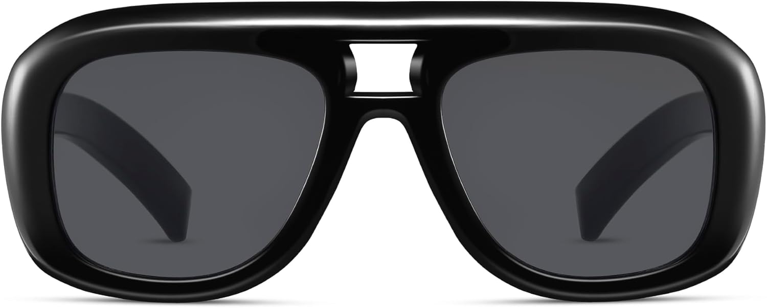 Модные солнцезащитные очки-авиаторы большого размера для женщин и мужчин, в ретро-стиле, с толстой квадратной оправой, защита от УФ-излучения UV400, CS014 Cesunies, Black Frame/Black Lenses
Модные солнцезащитные очки-авиаторы большого размера для женщин и мужчин, в ретро-стиле, с толстой квадратной оправой, защита от УФ-излучения UV400, CS014 Cesunies, Black Frame/Black Lenses