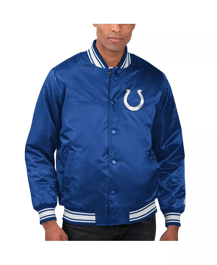 Мужская атласная бейсбольная куртка на молнии Royal Indianapolis Colts из раздевалки Starter
Мужская атласная бейсбольная куртка на молнии Royal Indianapolis Colts из раздевалки Starter