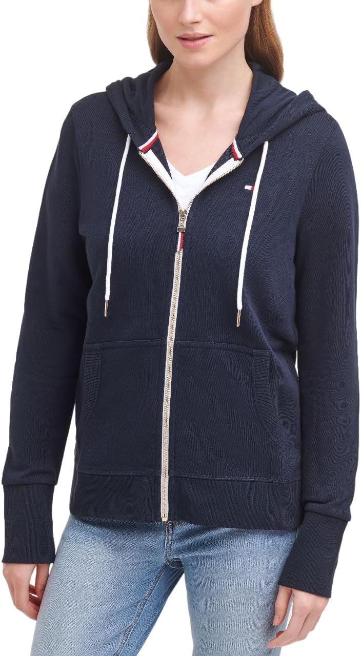 Женская толстовка с капюшоном на молнии Tommy Hilfiger - классическая женская толстовка с завязками и капюшоном, Sky Captain
Женская толстовка с капюшоном на молнии Tommy Hilfiger - классическая женская толстовка с завязками и капюшоном, Sky Captain