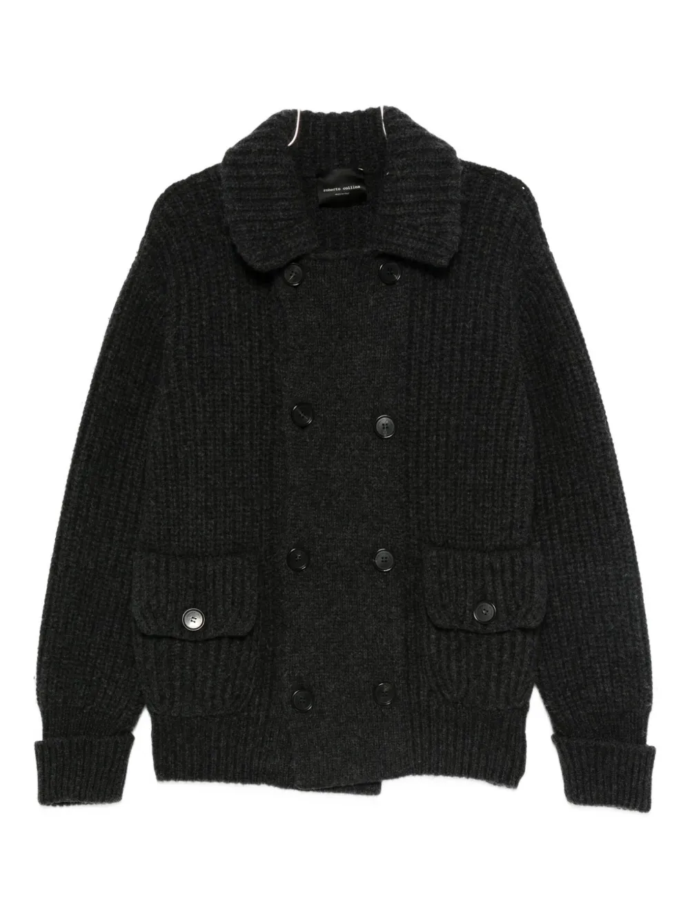 Кардиган на двухрядной застежке с накладными карманами Roberto Collina, серый
Кардиган на двухрядной застежке с накладными карманами Roberto Collina, серый