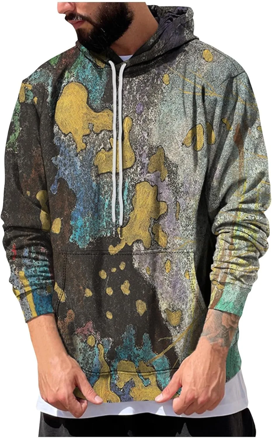 GOFULY мужской худи с принтом тай-дай, с карманами
GOFULY мужской худи с принтом тай-дай, с карманами