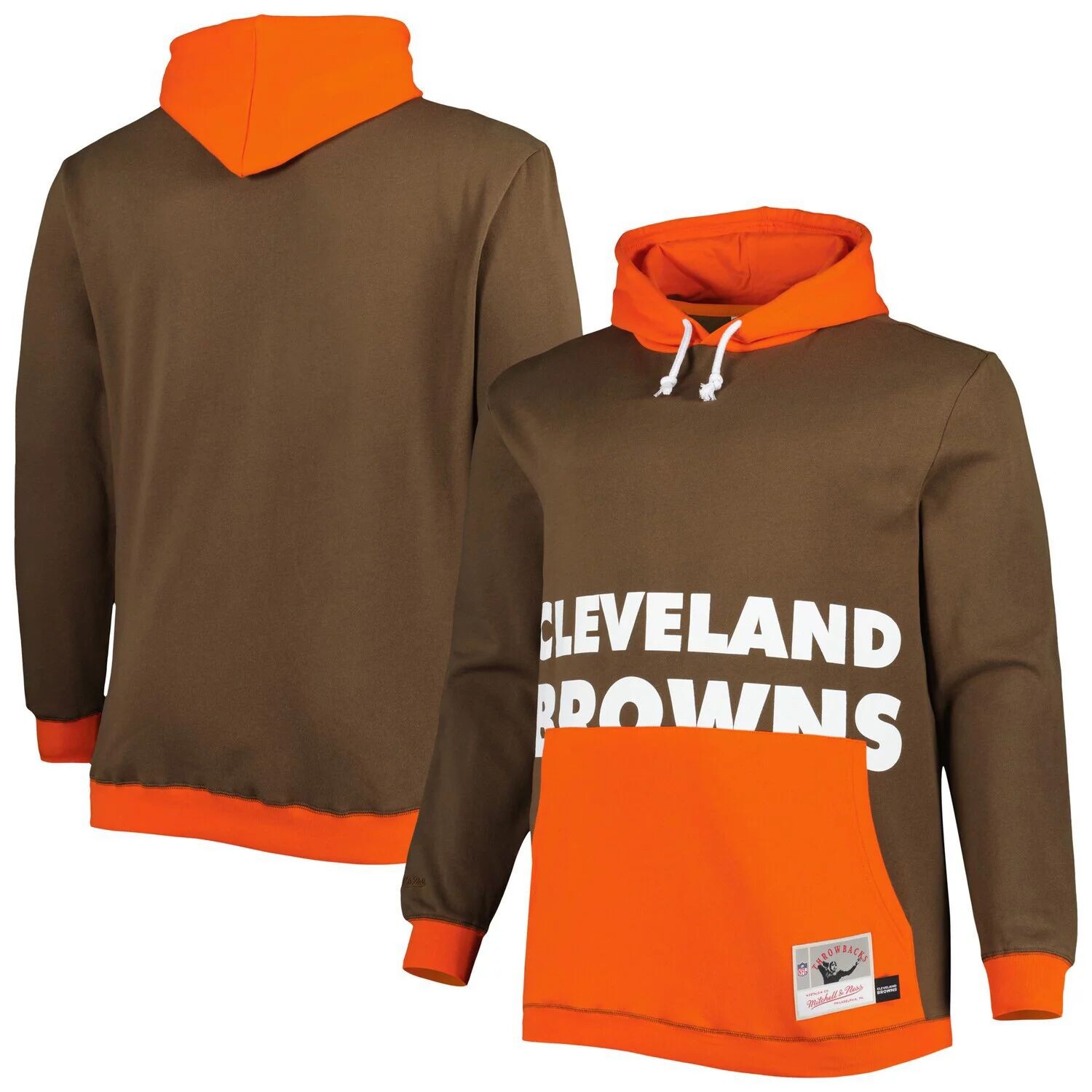 Мужской пуловер с капюшоном Mitchell & Ness Brown/Orange Cleveland Browns Big & Tall Big Face
Мужской пуловер с капюшоном Mitchell & Ness Brown/Orange Cleveland Browns Big & Tall Big Face
