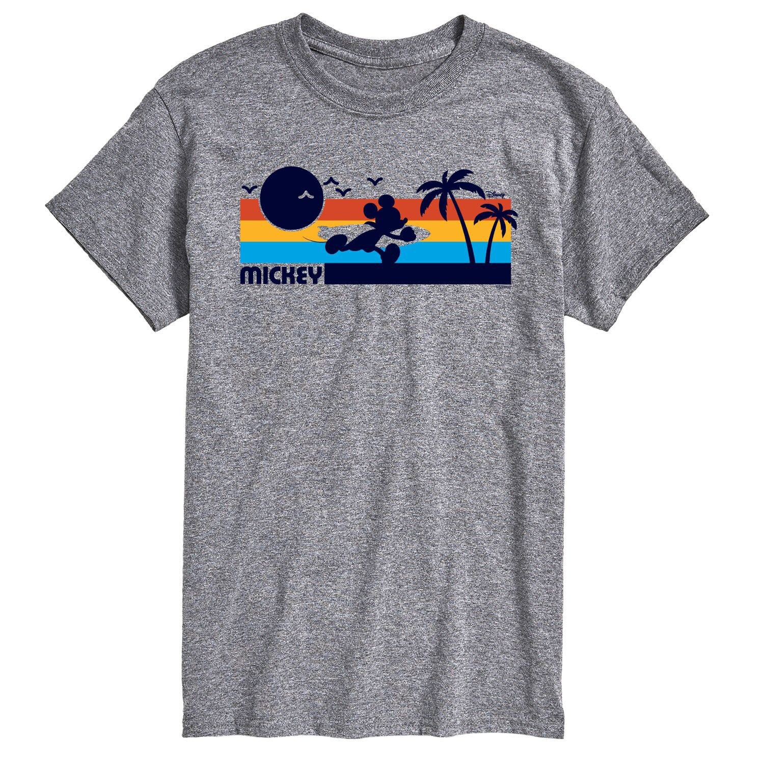 Футболка Big & Tall Disney с Микки Сансетом License, серый 
Футболка Big & Tall Disney с Микки Сансетом License, серый