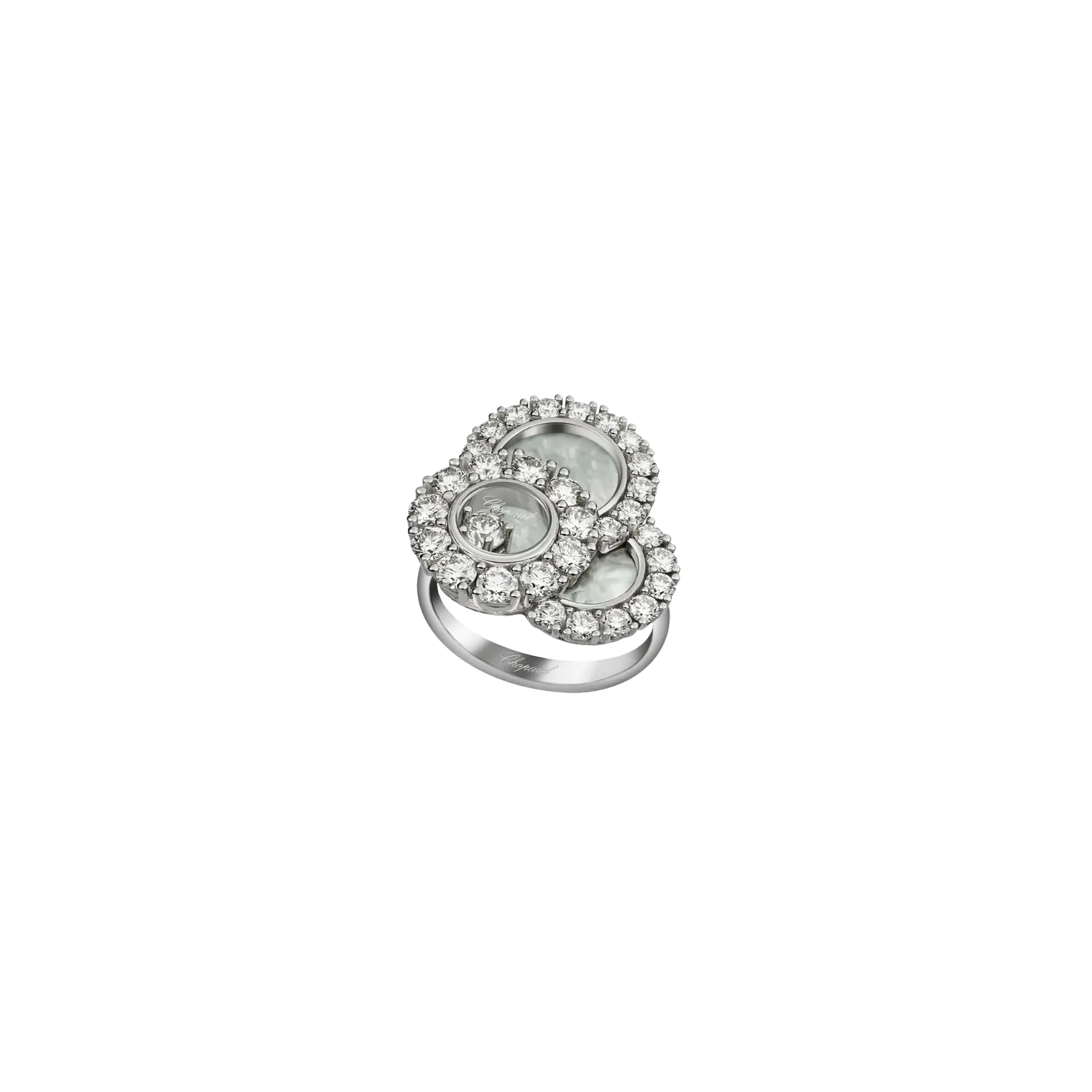 Ювелирное кольцо happy dreams из белого золота с бриллиантами и перламутром Chopard
Ювелирное кольцо happy dreams из белого золота с бриллиантами и перламутром Chopard