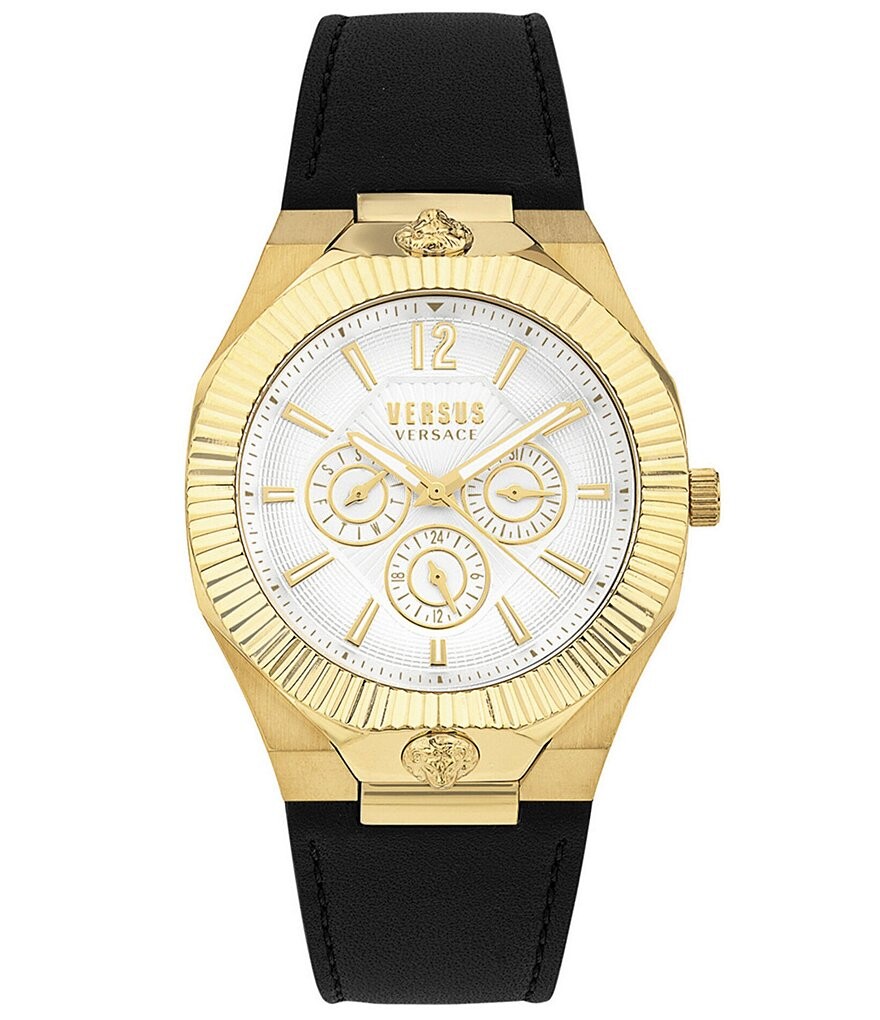 Versus By Versace Мужские многофункциональные часы Echo Park золотистого цвета с черным кожаным ремешком, черный
Versus By Versace Мужские многофункциональные часы Echo Park золотистого цвета с черным кожаным ремешком, черный