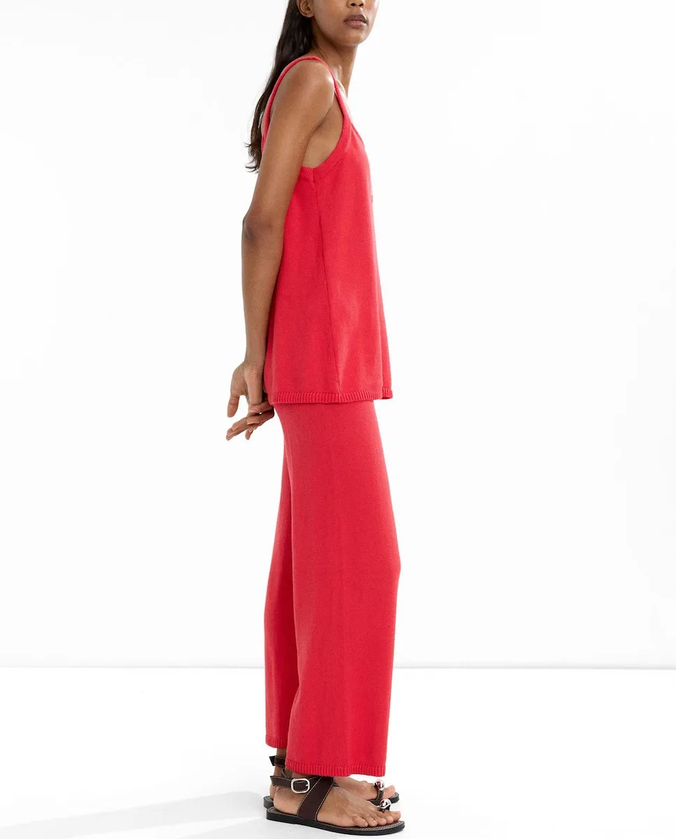 Женские прямые брюки из 100% хлопкового трикотажа с эластичным поясом Parfois, красный
Женские прямые брюки из 100% хлопкового трикотажа с эластичным поясом Parfois, красный