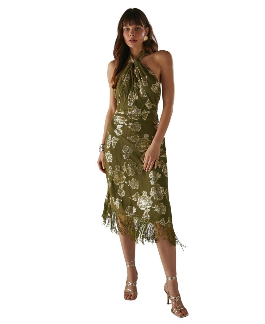 Женское миди-платье из металлизированного шифона с запахом спереди Warehouse, Olive
Женское миди-платье из металлизированного шифона с запахом спереди Warehouse, Olive