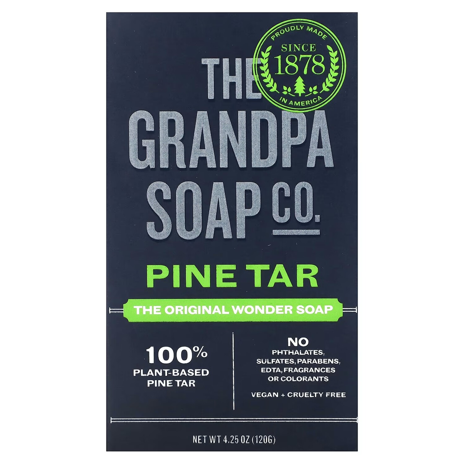 Мыло для лица и тела The Grandpa Soap Co. Сосновый деготь, 4,25 унции (120 г)
Мыло для лица и тела The Grandpa Soap Co. Сосновый деготь, 4,25 унции (120 г)