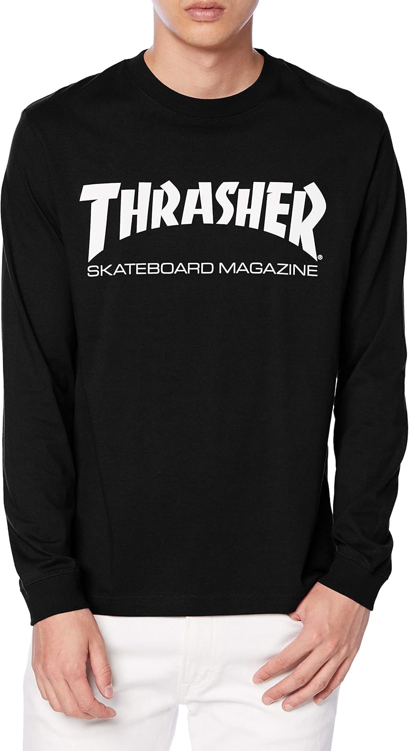 Мужская футболка с длинным рукавом и принтом Slasher TH8301 (с логотипом бренда) в классическом стиле Thrasher, черно-белый
Мужская футболка с длинным рукавом и принтом Slasher TH8301 (с логотипом бренда) в классическом стиле Thrasher, черно-белый
