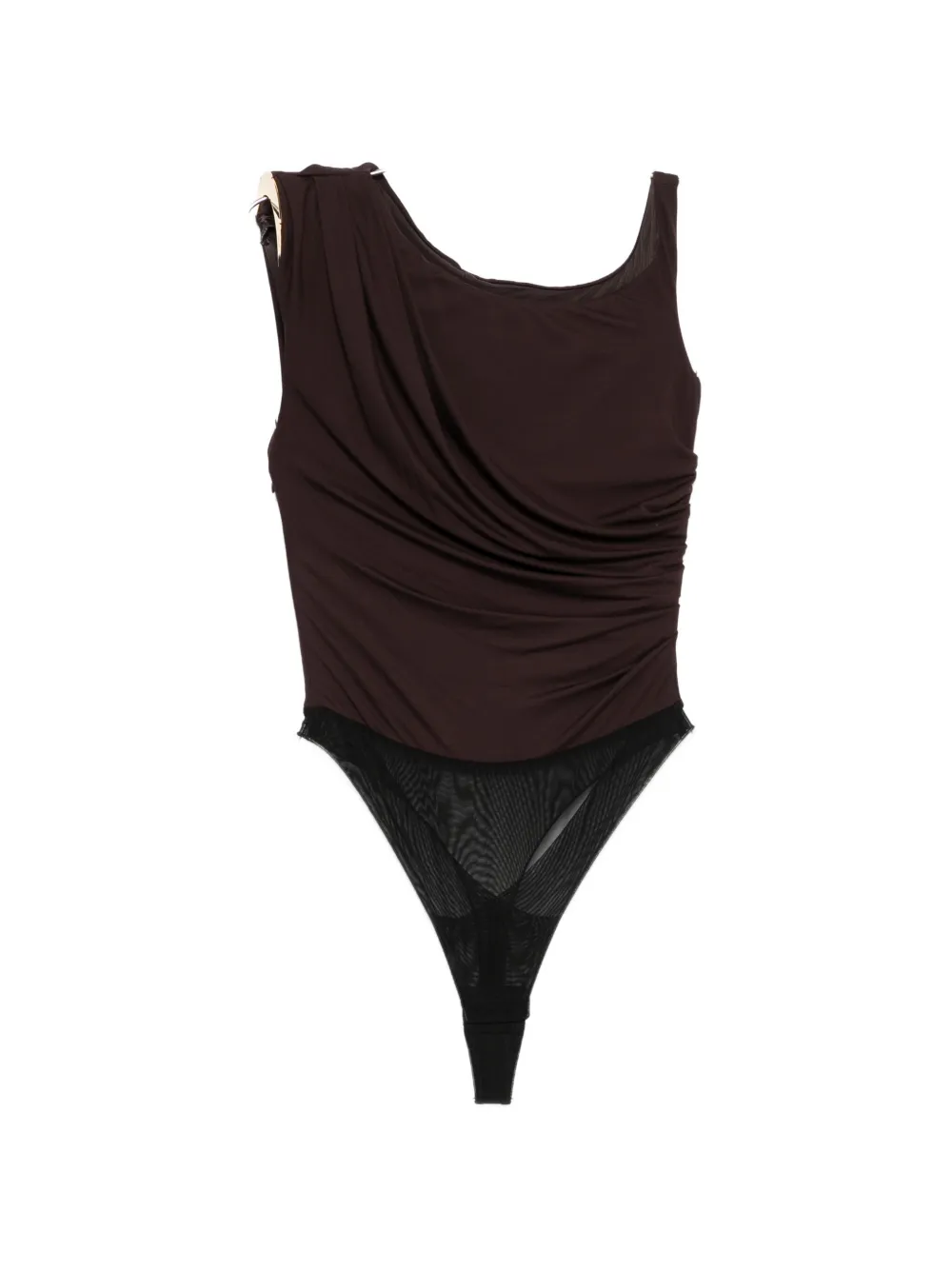 Драпированный боди на одно плечо Elisabetta Franchi, коричневый
Драпированный боди на одно плечо Elisabetta Franchi, коричневый