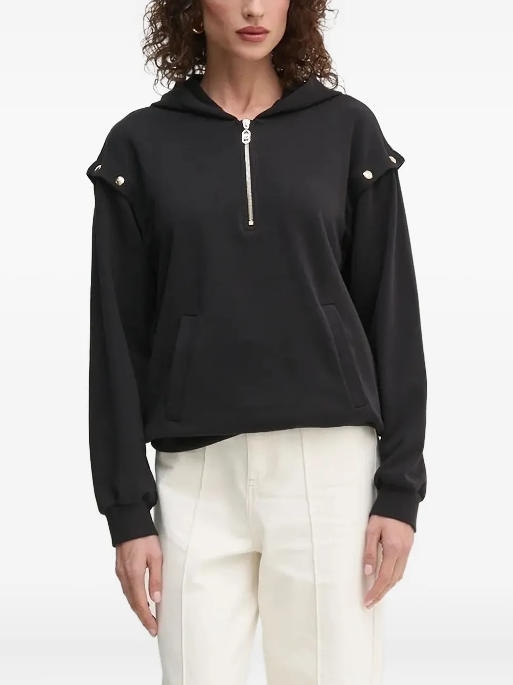 Толстовка с капюшоном и застежкой-молнией на половину длины LIU JO, черный
Толстовка с капюшоном и застежкой-молнией на половину длины LIU JO, черный