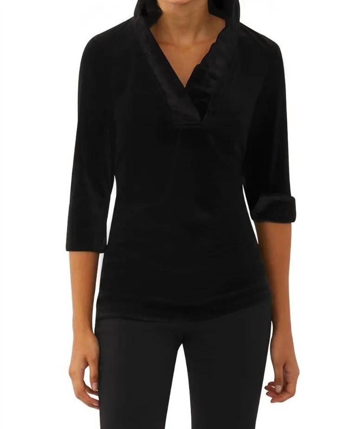 Женский топ из шелковистого бархата черного цвета GRETCHEN SCOTT
Женский топ из шелковистого бархата черного цвета GRETCHEN SCOTT