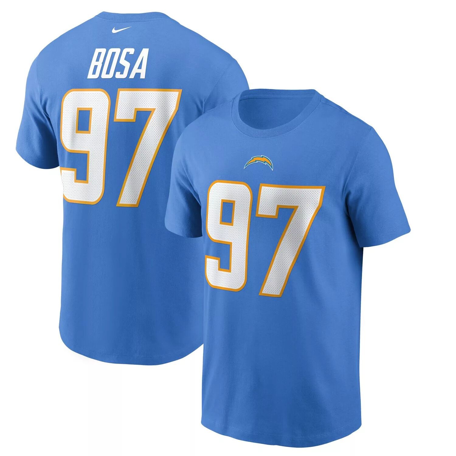 Мужская футболка Joey Bosa Powder Blue Los Angeles Chargers с именем и номером Nike
Мужская футболка Joey Bosa Powder Blue Los Angeles Chargers с именем и номером Nike